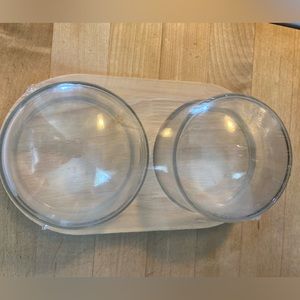 Glass Dip  Bowls Wood Bottom Multi Function